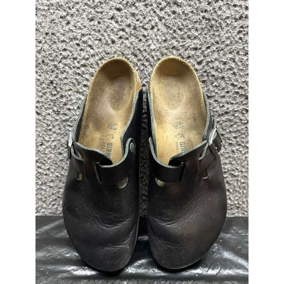 Birkenstock Boston Natural Leather Oiled Slip On Clogs Black Mens Size 43 EU - Picture 6 of 10